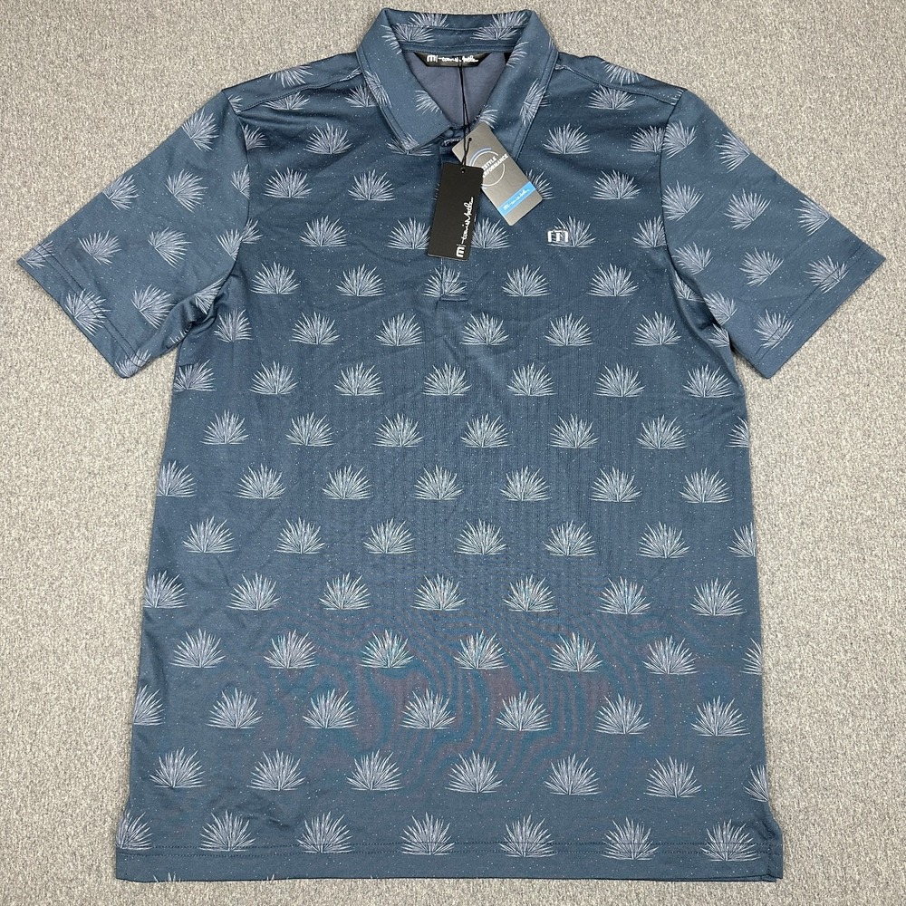 Travis Mathew At The Buffet Golf Polo Shirt Mens Medium M Blue Agave 1MY104 NWT